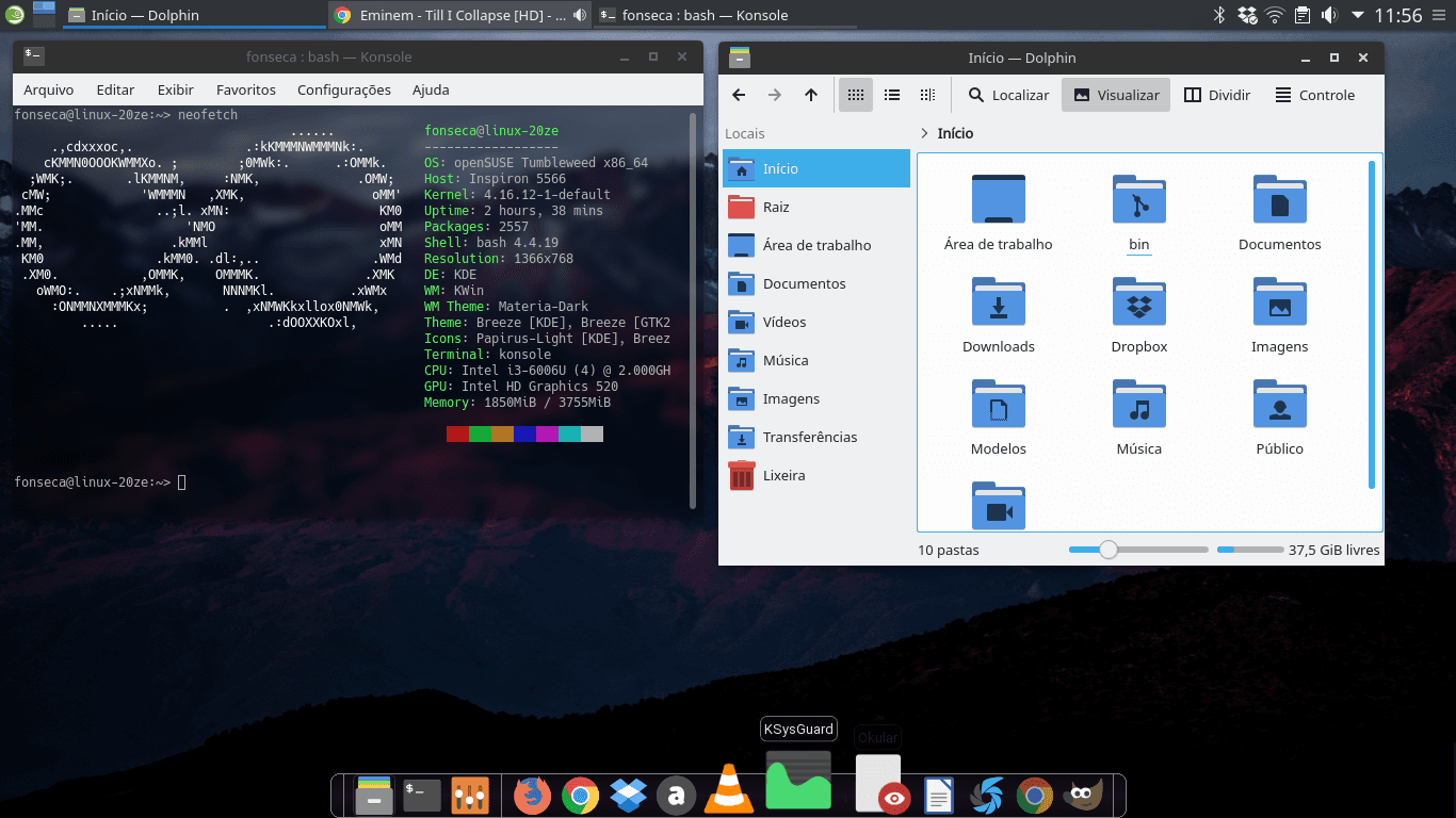 Linux Mint com XFCE na biblioteca